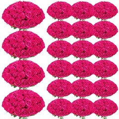 Pcs Roses Artificial Flowers, Silk Artificial Flowers Petals Long 150 Hot Pink