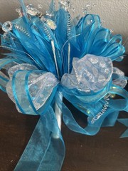 Quinceañera Bouquet Turquoise Aqua Silver Crystals Rhinestones Ramo Sweet 15