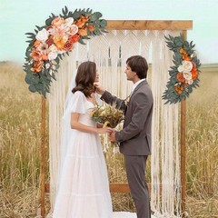 2pc Artificial White Rose Swag Greenery Garland Wedding Arch Backdrop Decor