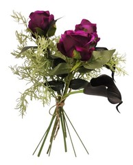 Gothic Purple Rose Bouquet Dark Cottagecore Black Calla Lily Floral Decor