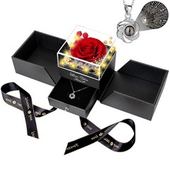 ENERLEAF Preserved Red Real Rose-Eternal Flowers Rose Gifts for Mom