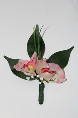Silk Orchid Pin Boutonniere Groom Best Man Prom Wedding Quinceanera Corsage