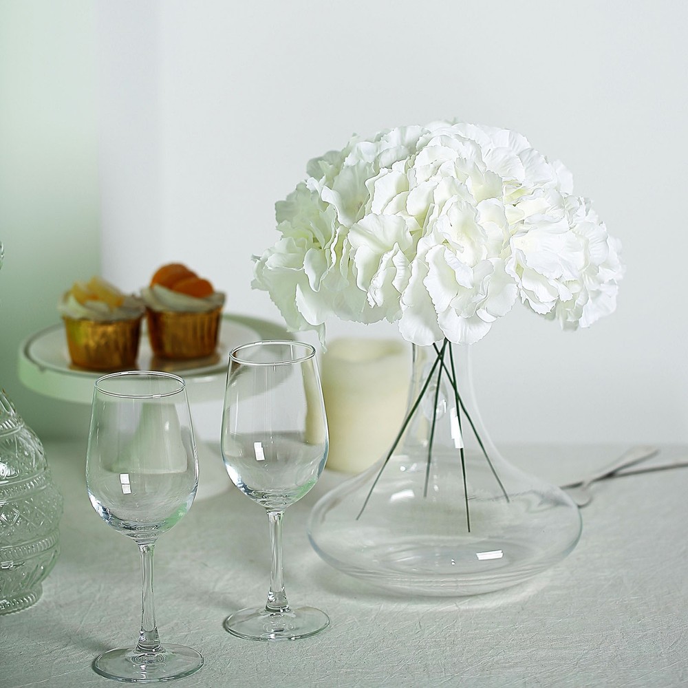 IVORY 10 Silk Hydrangea Flowers Heads Stems Wedding Party Events Centerpieces