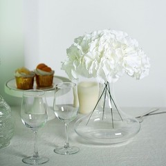 IVORY 10 Silk Hydrangea Flowers Heads Stems Wedding Party Events Centerpieces