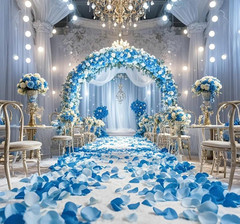 2200 PCS Silk Flower Rose Petals for Wedding Decorations (Blue)
