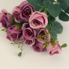 DUSTY ROSE 2 Bouquets 12″ Faux Open Roses Artificial FLOWER Bushes Party Events
