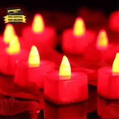 1000 Pieces Artificial Red Rose Petals with 24 Pieces Heart Romantic Flameless L