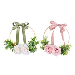 Floral Hoop Wreath Artificial Flower Wreath for Party Festival Door
