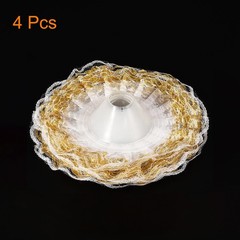 4Pcs Lace Bouquet Collar DIY Decoration Wedding Bridal Bouquet Holder Gold Tone
