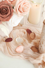 300Pcs Rose Petals Earth Tones Brown Faux Silk Flower Petals for Wedding Flower