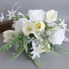 White Artificial Flower Wedding Decorations for Ceremony, Anniversary,