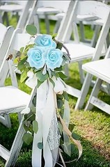 100PCS Foam Roses Artificial Flowers Blue Foam Flowers Bulk Stemless Baby Blue