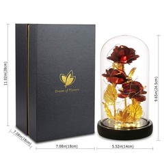 Beauty and The Beast Rose,Preserved Flowers Bouquets Gifts,Light Up Red Rose