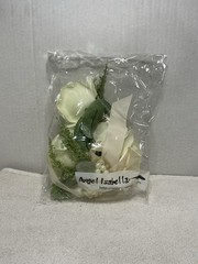 Angel Isabella Ivory Rose Wrist Corsage & Boutonniere Wedding Prom Set NIP