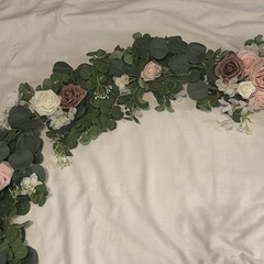 LINGS MOMENTS 6ft Garland, Dusty Rose, Pastel Pink, White