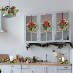 Pcs 9 Inch Artificial Wreaths for Kitchen Cabinet Norfolk Pine 8 Christmas