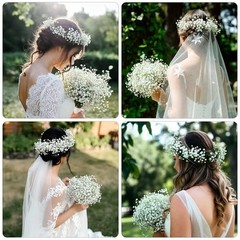 Babys Breath Artificial Flowers, 30 pcs White Flowers Baby Breath-white