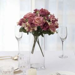 DUSTY ROSE 2 Bouquets 12″ SILK FLOWERS Assorted Artificial Floral Bushes Party