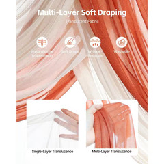36.61 In. H Square Artificial Wedding Arch Flowers Kit, Orange Wedding Arch Flow