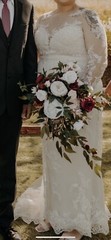 Ling’s Moment 15 Inch Marsala Artificial Flowers Bridal Bouquet, Cascading