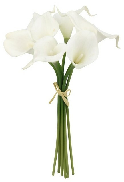 NEW Real Touch Calla Lilies Lily Set of 11 Stems Natural White Artificial Flower