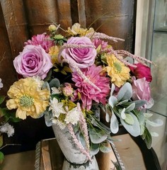 Professional Bridal Bouquet Silk Faux Flowers Colorful Spring Summer Loose Style