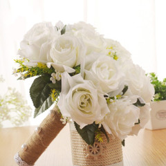 Artificial Silk Rose Wedding Bouquet – Bridal And Bridesmaid Floral Arrangement