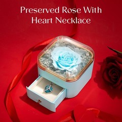 Preserved Real Light Blue Rose 3.93 x 4.17 x 4.21 inches,