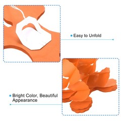 9.8ft Four-Leaf Garland, 9 Pack Tissue Paper Hanging Flower, Orange