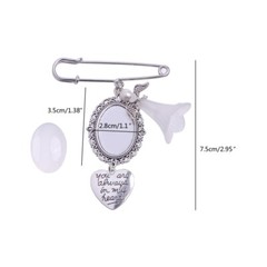 Lacy Oval Frame Bridal Charm Brooch Wedding Bouquet Photo Charm Easy to Make