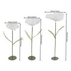 3pcs Artificial Handmade Free Standing Decoration Corn Poppy Flower Round Bases