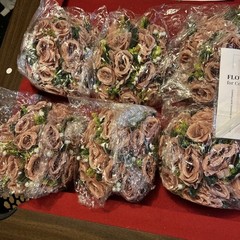 Artificial Flower Centrepieces for Tables – Fake Flowers 10 Pcs Dusty Rose