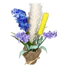 New Artificial Flowers Arrangements Lilac Blue Mini Bouquets Burlap Centerp