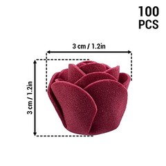 100 Pcs Foam Artificial Burgundy Roses Mini Fake Flowers Mini Artificial Fake
