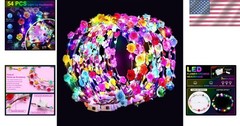 Dazzling 54 PCS Light Up Flower Crowns – Perfect for Parties, Weddings and More