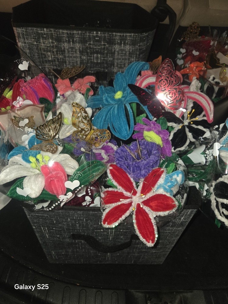 Multicolor Artificial Pipe Cleaner Wedding Bouquet with Butterfly Theme