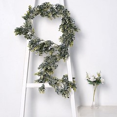 6 ft FROSTED GREEN Artificial Eucalyptus LEAVES Faux Foliage Garland Party Event