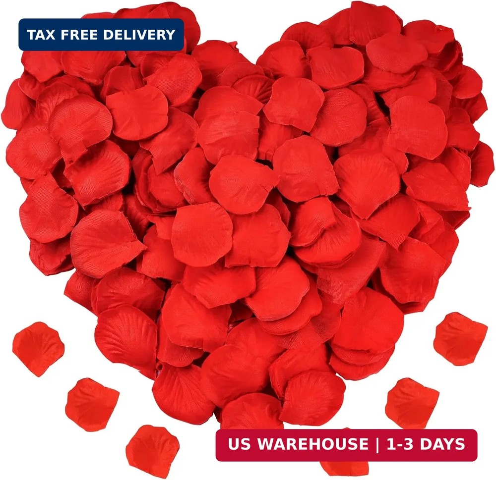 1200 PCS Artificial Silk Rose Petals Decoration for Romantic Night, Wedding, Eve