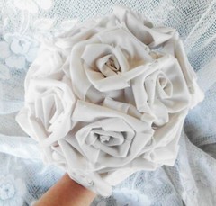 Cotton Bouquet, Cotton Roses, Rustic Wedding, anniversary, bridal decor home