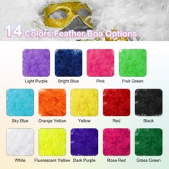 5Ft Feather Boa, 4 Pcs Artificial Fluffy Feather Boas, Light Purple