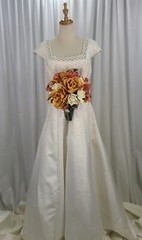 Rose, Peaches and Cream Faux Silk Bridal Bouquet