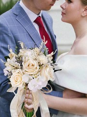Artificial Rose Flower Bridesmaid Bouquet 11.8″ Wedding Party Decor