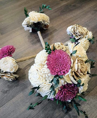 Handmade Wooden Flower Bouquets & Boutonniere