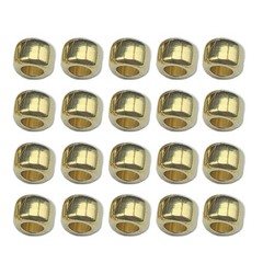 20pcs Round/Square Brass Pendant Beads for DIY Paracord and Accessories
