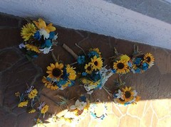 Sunflower wedding flowers package bridal bouquet decorations 40pc RECEPTION plus