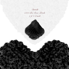 2000 Pcs Black Rose Petals Artificial Flower Petals Silk Black Rose Petals for R