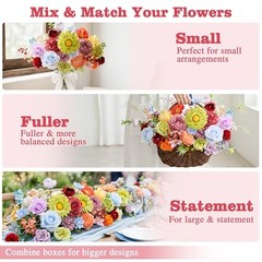 Artificial Flowers Combo Box, 38PCS Fake Flowers, Silk Flower Mix Multi Color