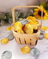 Dusty Sage rose petals Sunflower Yellow wedding decor Western Rustic Proposal