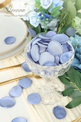 300pcs Dusty Blue Rose Petals Faux Silk Wedding Party Table Scatter Decoration