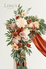 Ling’s Moment Fall Artificial Wedding Arch Flowers Kit Pack of 4, 2pcs Hangin…